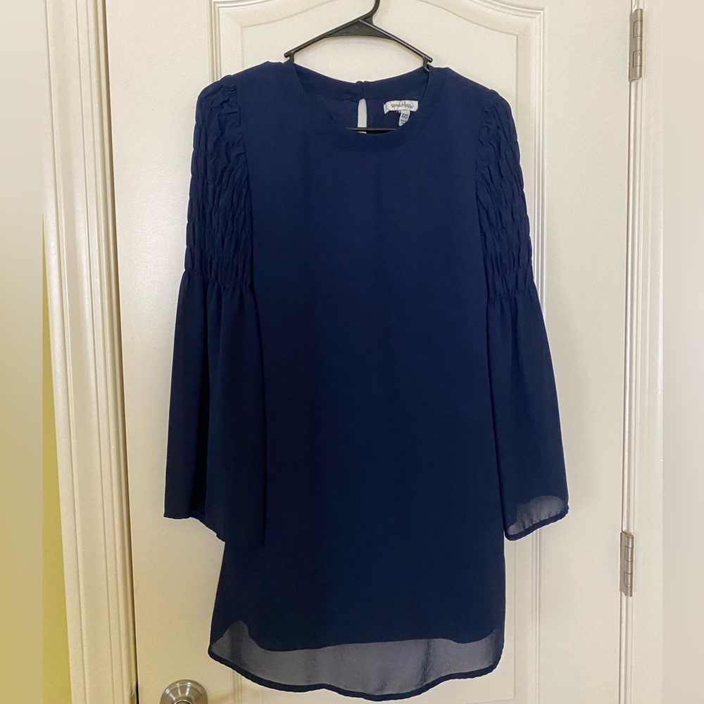 Speechless Navy Long Sleeve Dress